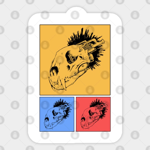 Lion SkullMine Tricolour Sticker by Eyekoo